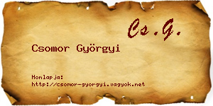 Csomor Györgyi névjegykártya